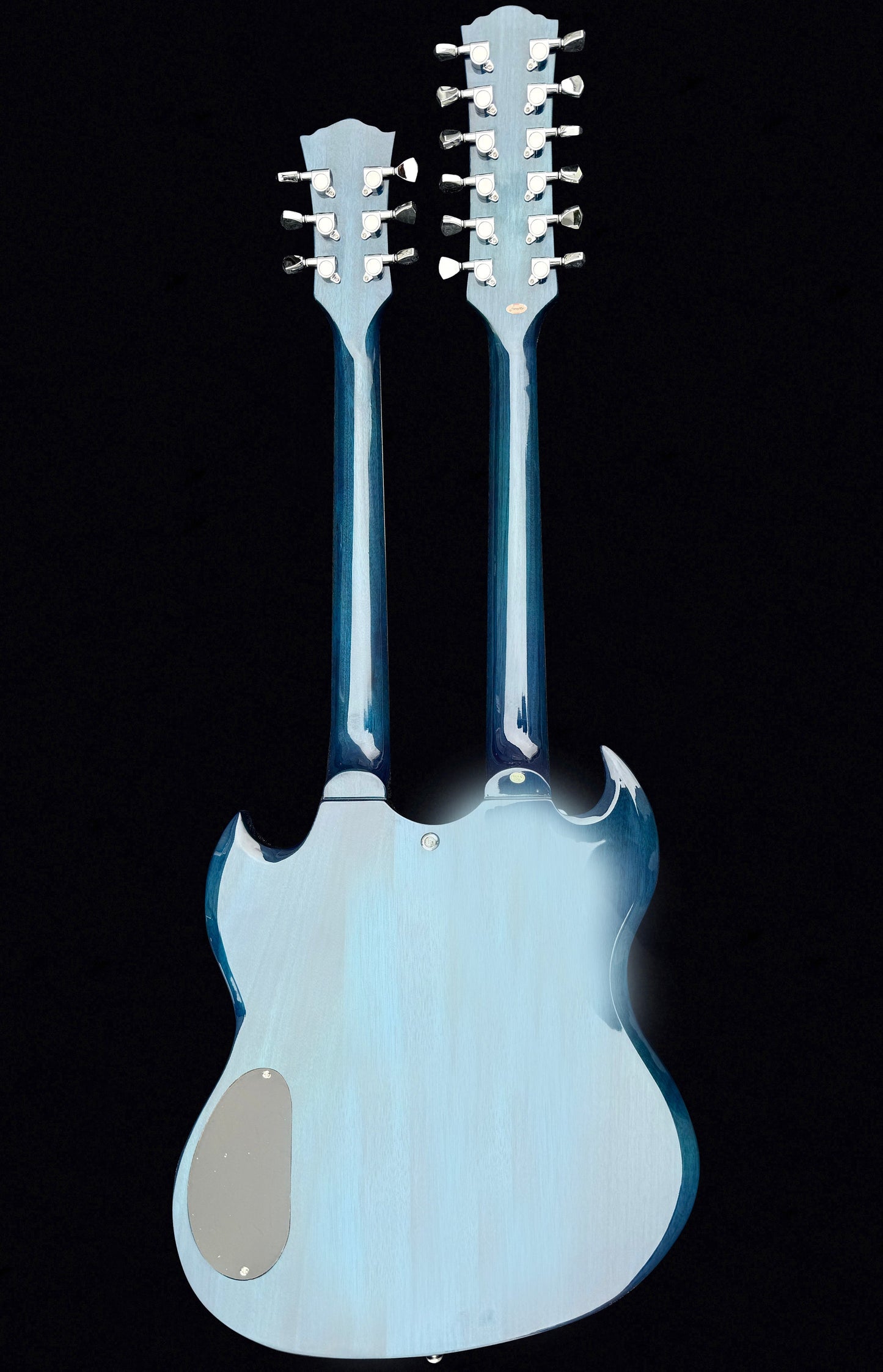 Firefly Double Necks 12 Strings +6 Strings FFLGS Electric Guitar With a Hardcase (Transparent Blue Color)