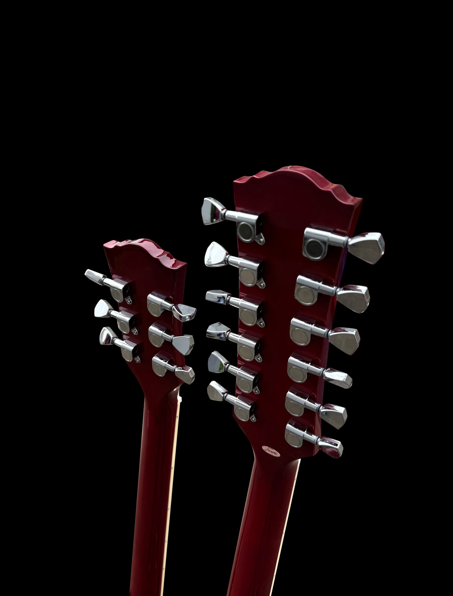 Firefly Double Necks 12 Strings +6 Strings FFLGS Electric Guitar With a Hardcase (Transparent Red Color)