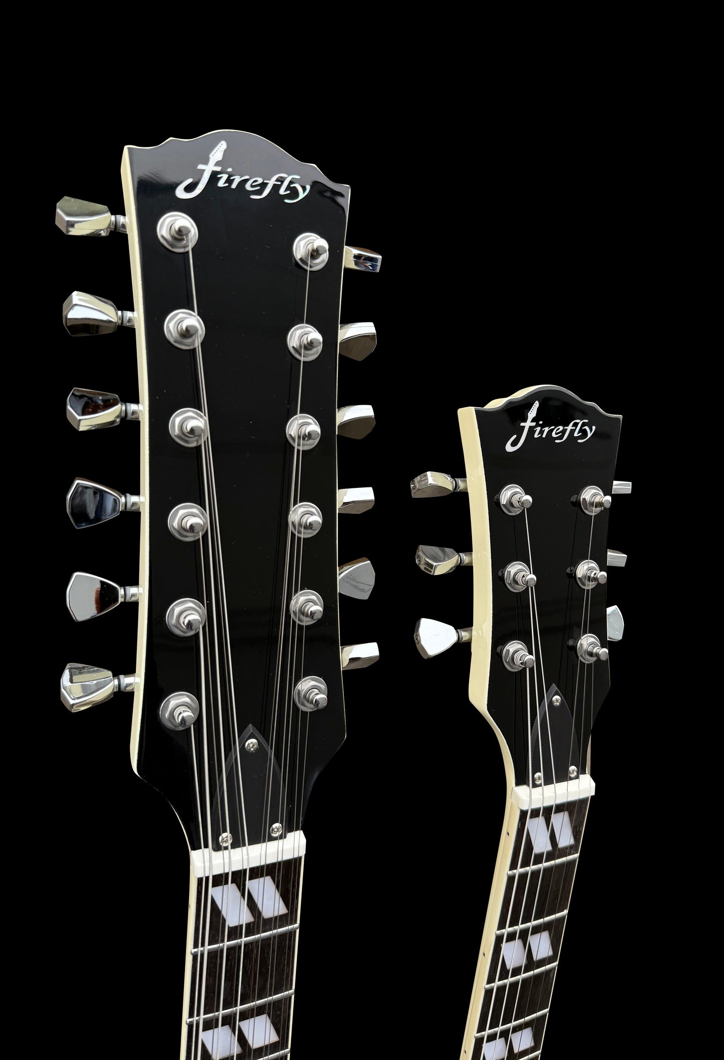 Firefly Double Necks 12 Strings +6 Strings FFLGS Electric Guitar With Hardcase (OffWhite Color)