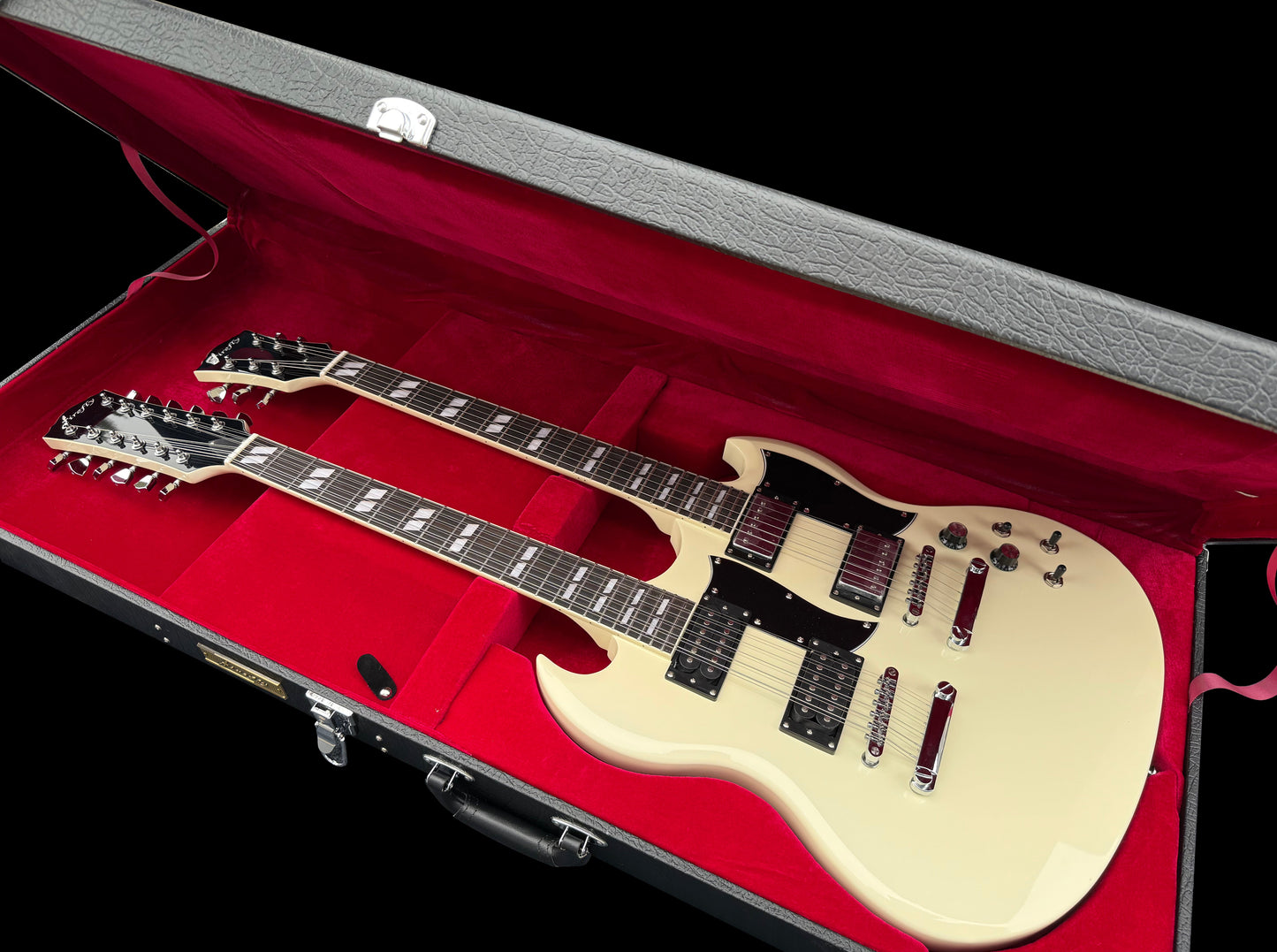 Firefly Double Necks 12 Strings +6 Strings FFLGS Electric Guitar With Hardcase (OffWhite Color)